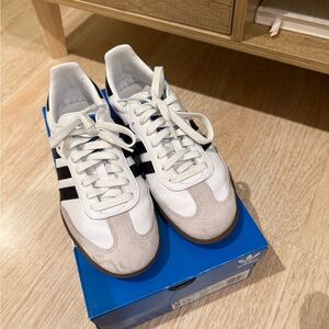 Adidas OG Sambas White and Black Sneakers with Tan Accents